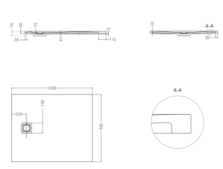 Душевой поддон Salini Oasi S-Stone 120322MRF 120x90см RAL полностью